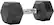 Angle. Tru Grit - 35-lb Hex Rubber Coated Dumbbell Single - Black/Silver.