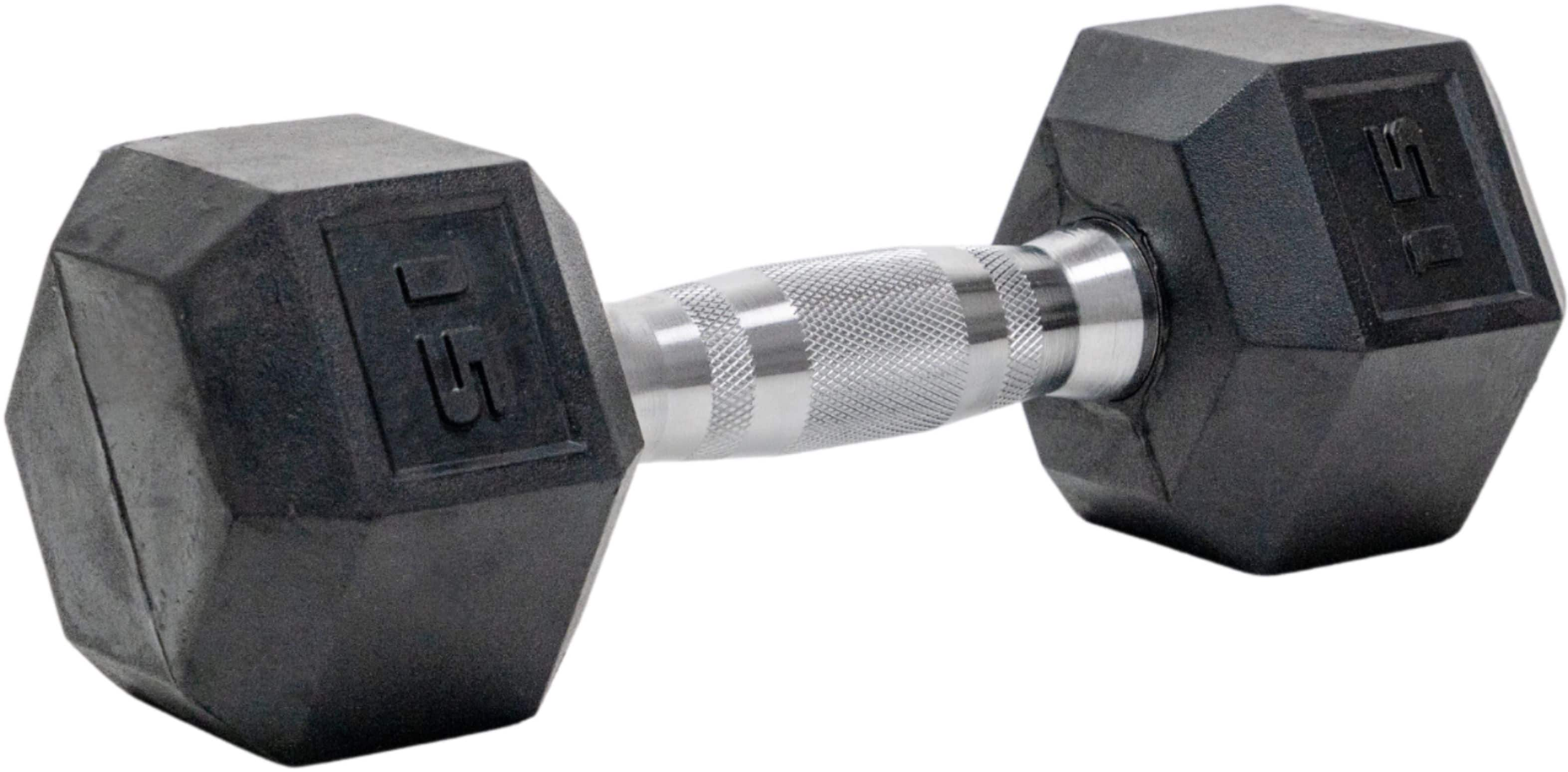 Customer Reviews: Tru Grit 15-lb Hex Rubber Coated Dumbbell Single ...