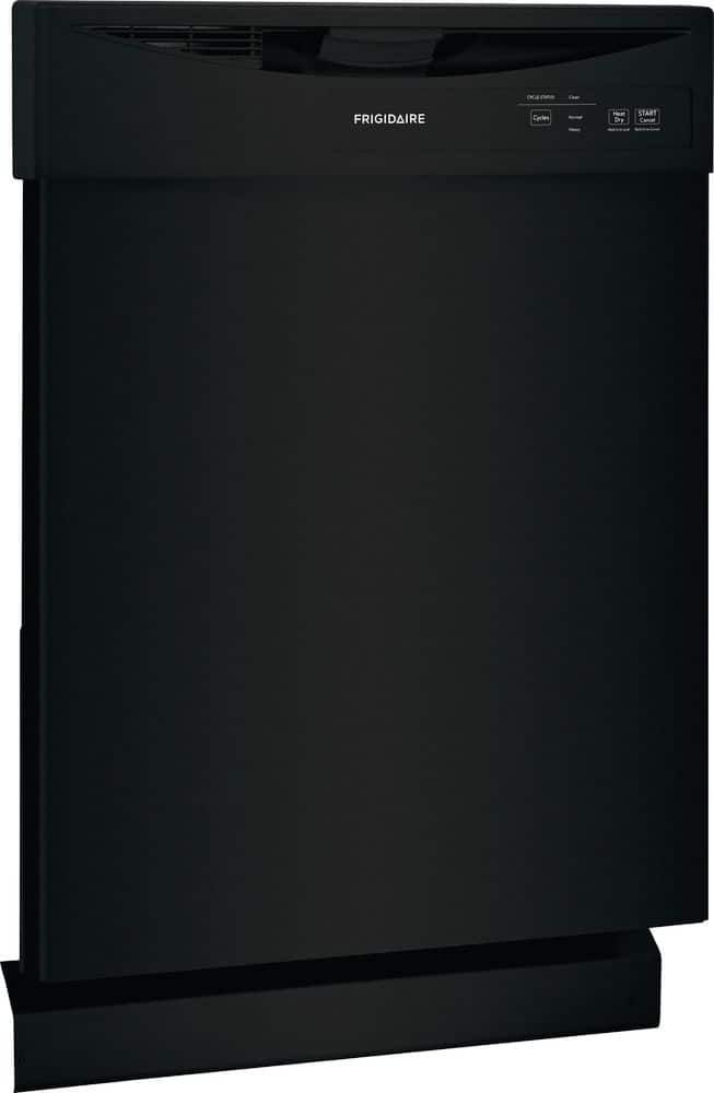 Angle. Frigidaire - 24" Front Control Built-In Dishwasher with Energy Saver Dry, 62dba - Black.