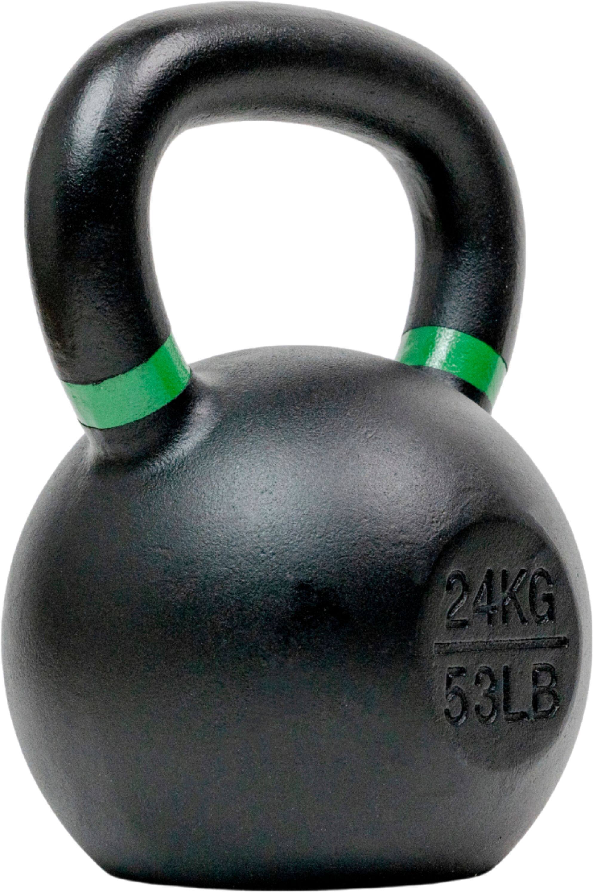 Angle. Tru Grit - 53-lb Cast Iron Kettlebell - Black.
