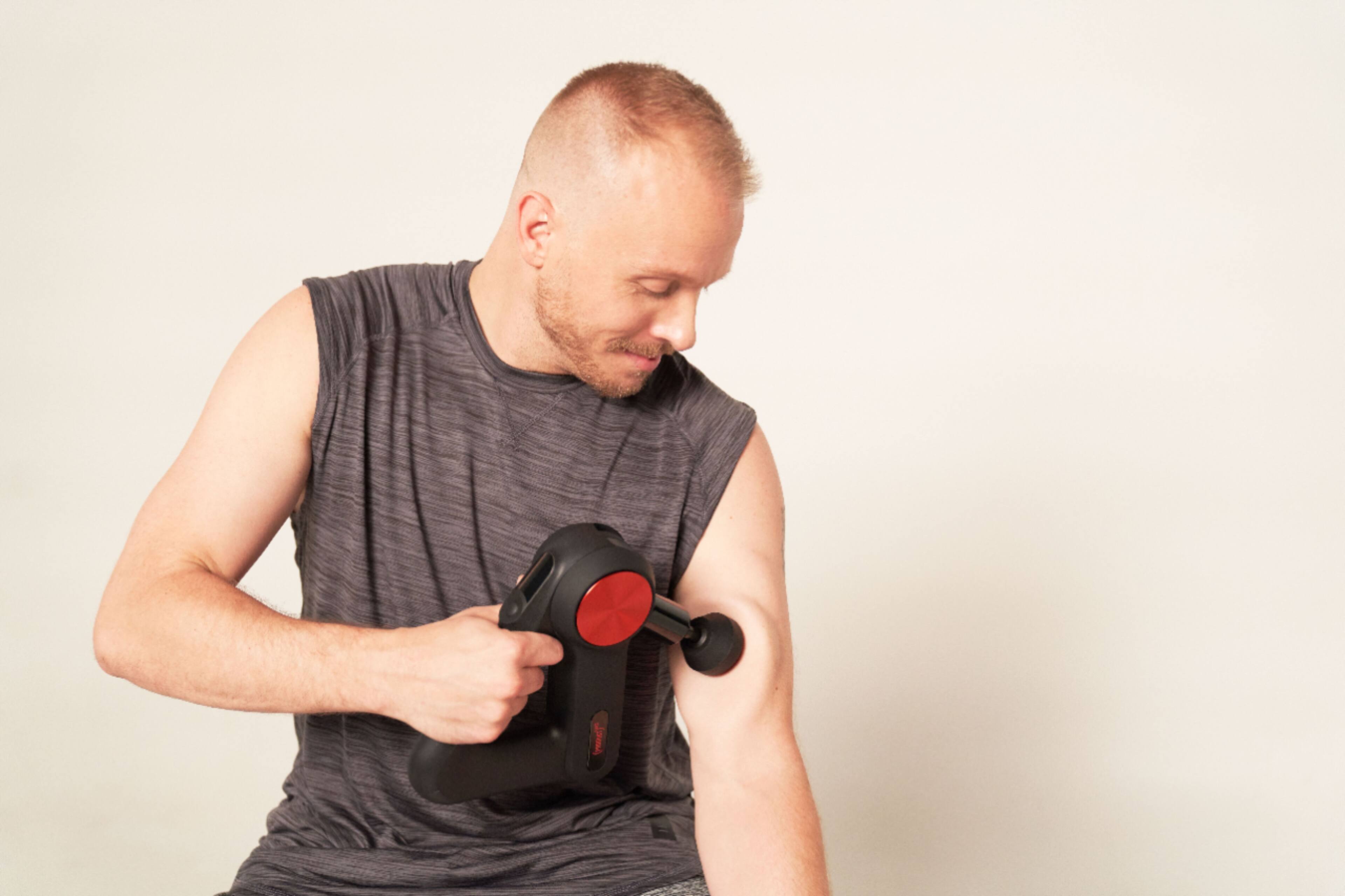 Alt View 17. Therabody - Theragun PRO (4th Gen) Bluetooth + App Enabled Massage Gun + 6 Attachments, 2 Batteries, 60lbs Force - Red.