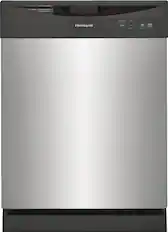 Front. Frigidaire - Frigidaire 24" Front Control Built-In Dishwasher, 62dba - Stainless Steel.