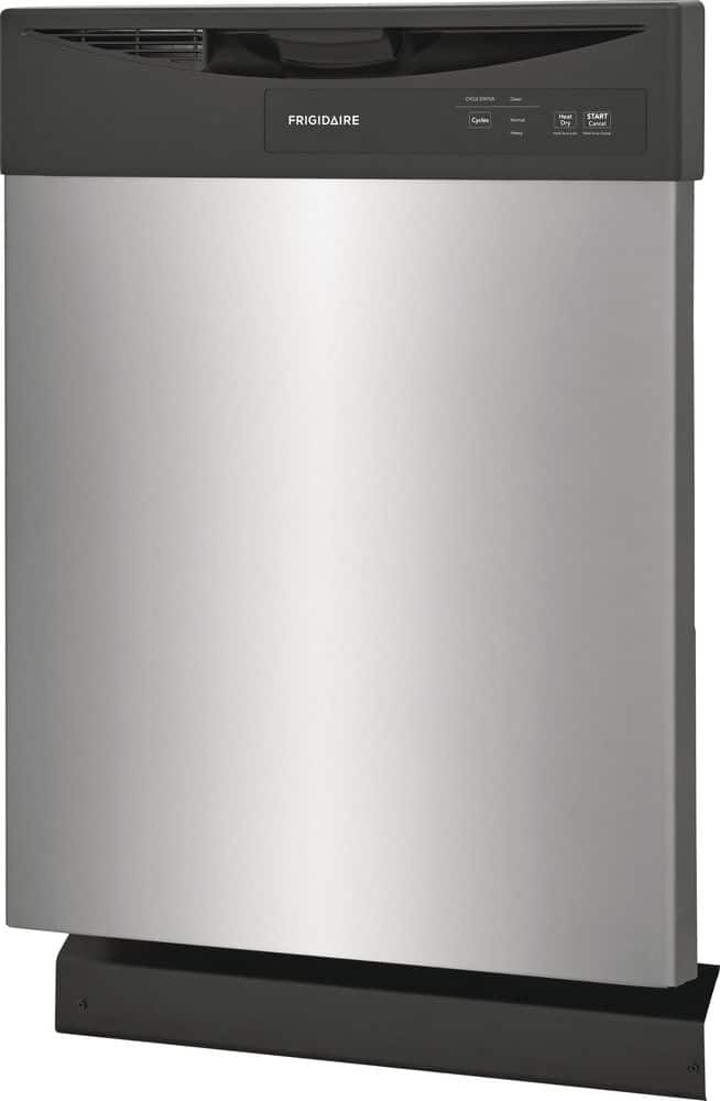 Left. Frigidaire - 24" Front Control Built-In Dishwasher with Energy Saver Dry, 62dba - Stainless steel.