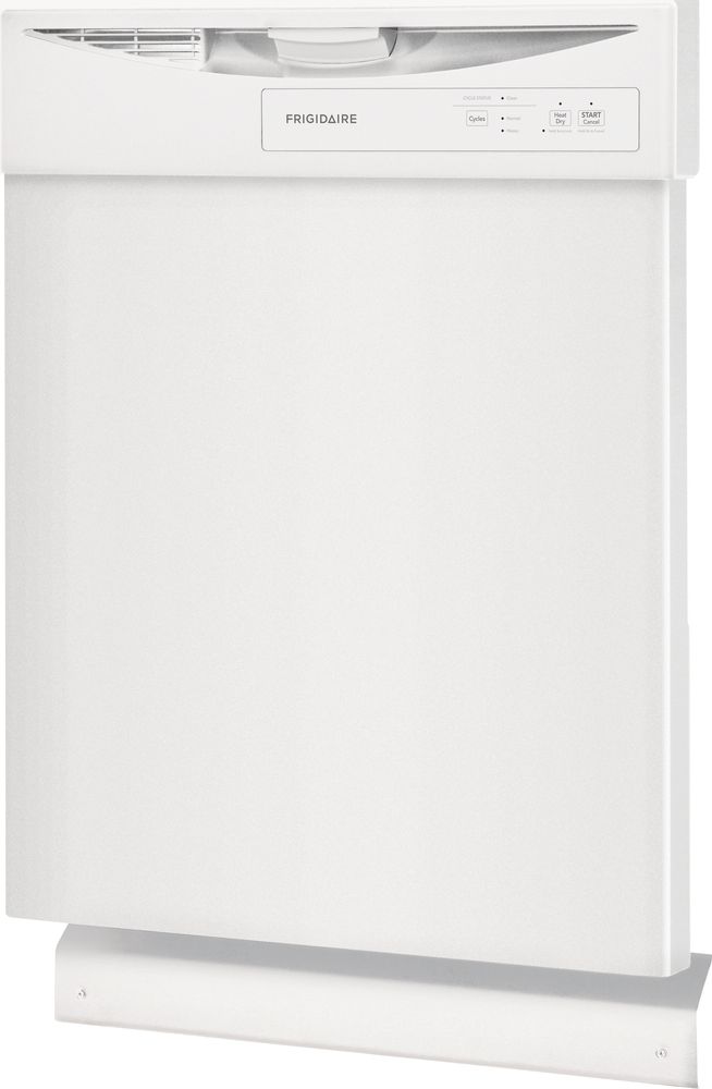 Left View: GE - 24" Front Control Built-In Dishwasher with 3rd Rack, 50 dBA - White