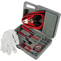 Fleming Supply Roadside Emergency Kit- 30 Piece Set with Jumper Cables and Basic Tools for Cars, Trucks, Vans and RVs - Red - Alt_View_Standard_11