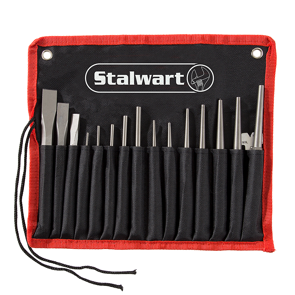 Fleming Supply - 16 Pieces Punch And Chisel Set - Black, Red