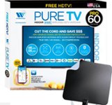 Front. Winegard - PureTV Pro 60 - Indoor Smart Amplified HDTV Antenna + Integrated Channel Finder - Black and White.