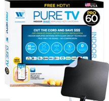 Winegard - PureTV Pro 60 - Indoor Smart Amplified HDTV Antenna + Integrated Channel Finder - Black and White - Front_Zoom