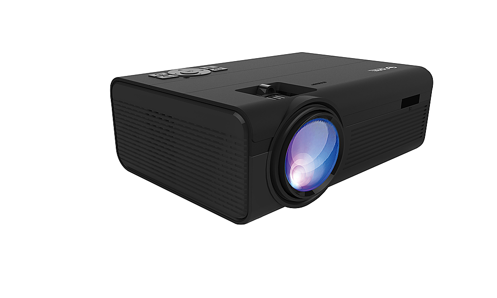 Left View: Core Innovations - 150” LCD Home Theater Projector - Black