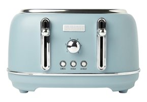 Haden - Highclere 4-Slice Wide Slot Toaster with Removable Crumb Tray and Multiple Settings - Poole Blue - Angle_Zoom