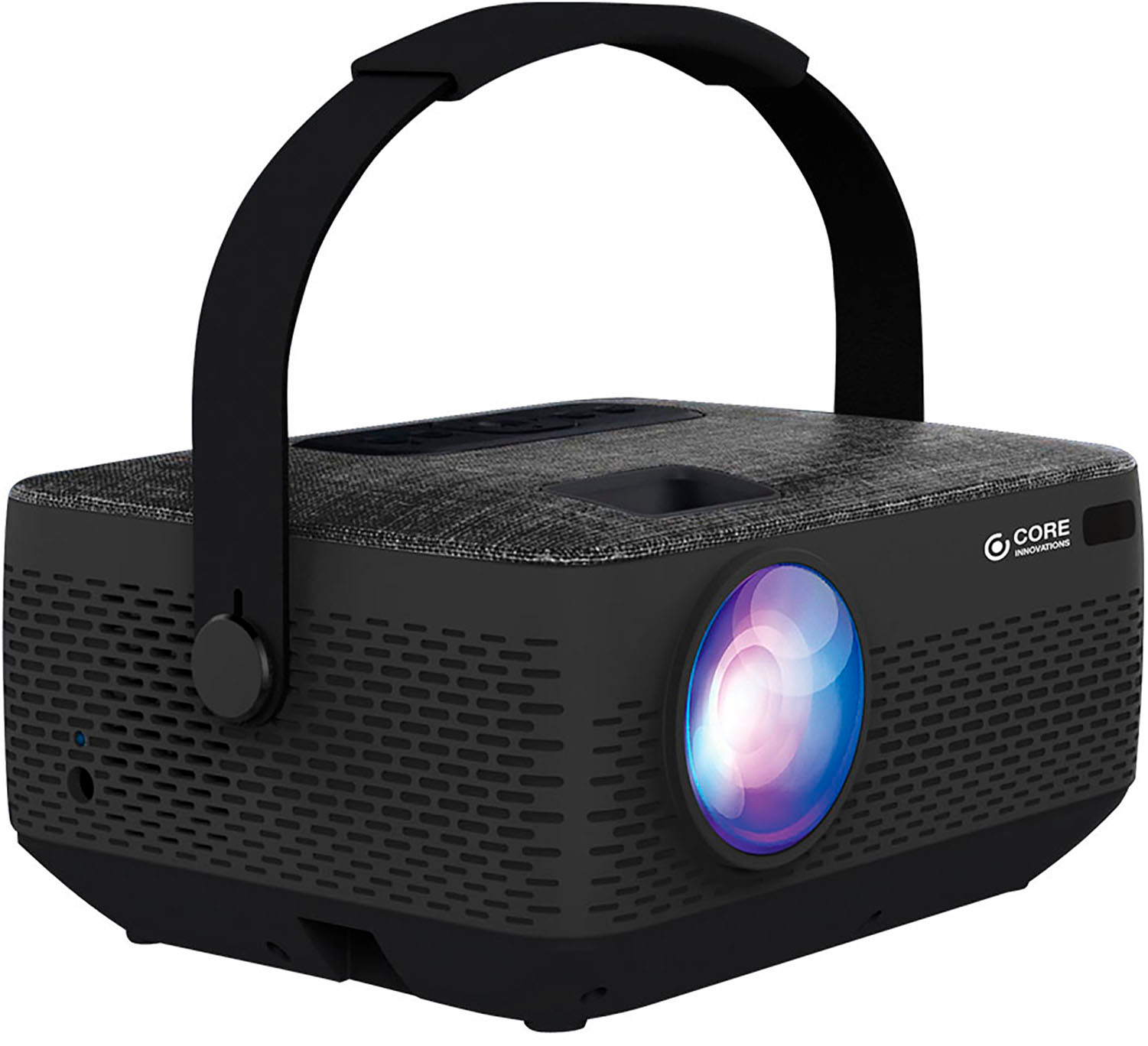 Angle View: Core Innovations - 720p – HD 150” Portable LCD Home Theater Projector with Built-in Battery - Black