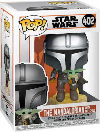 Front. Funko - POP! Star Wars: The Mandalorian - Mando Flying w/Jet.