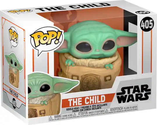 Front. Funko - POP! Star Wars: The Mandalorian - Child w/ Bag.