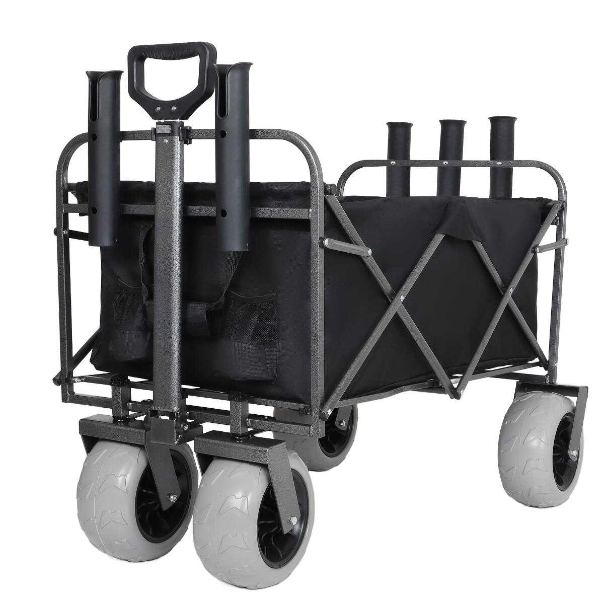 Alt View 9. Loheer - Loheer Fishing Cart with Rod Holders, Beach Wagon for Sand, 500 lb Capacity Utility Cart.