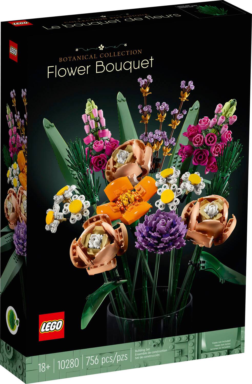 Left. LEGO - Botanical Collection Flower Bouquet 10280 Building Kit (756 Pieces).