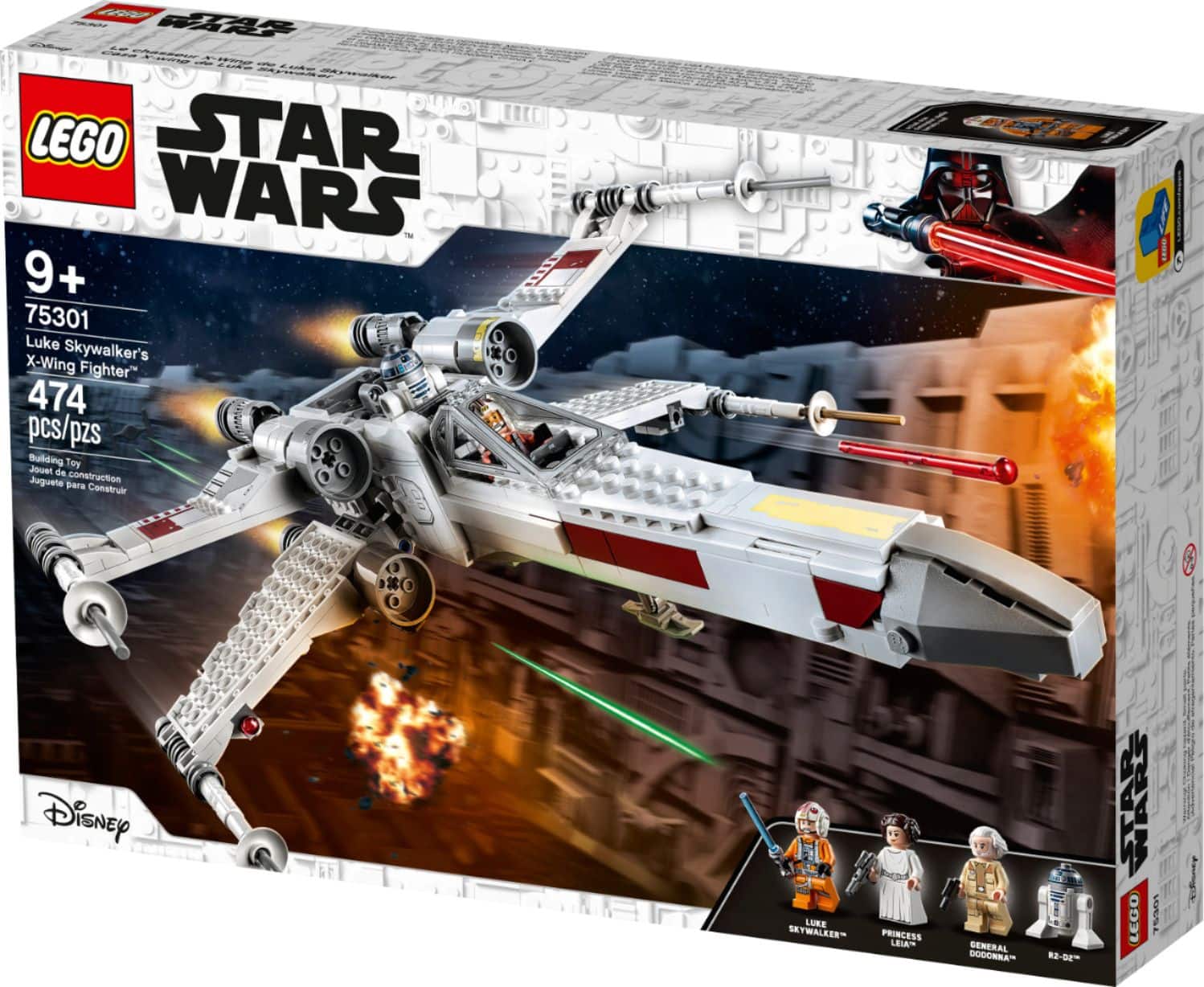 Angle. LEGO - Star Wars Luke Skywalker's X-Wing Fighter 75301.