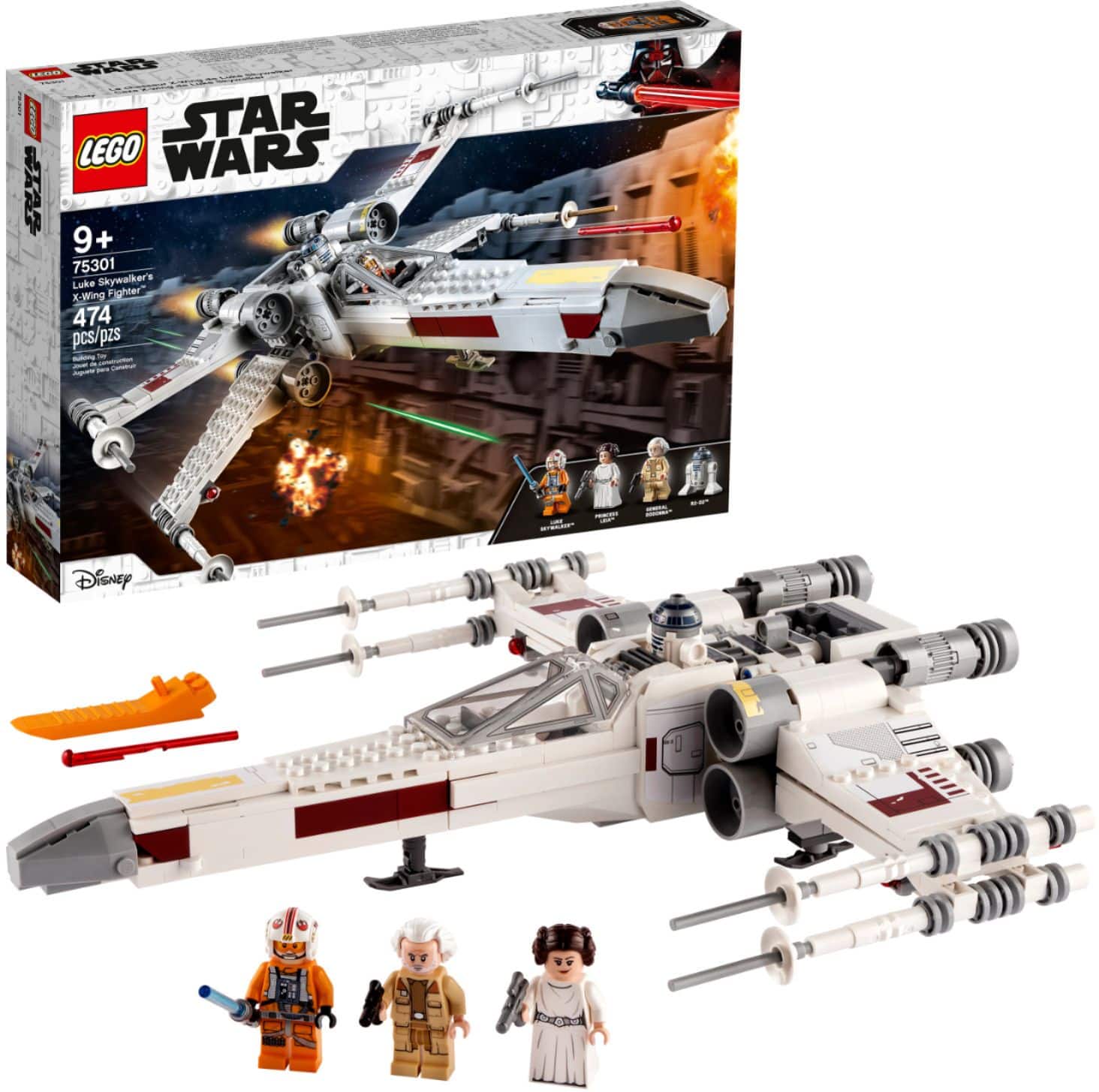 Front. LEGO - Star Wars Luke Skywalker's X-Wing Fighter 75301.