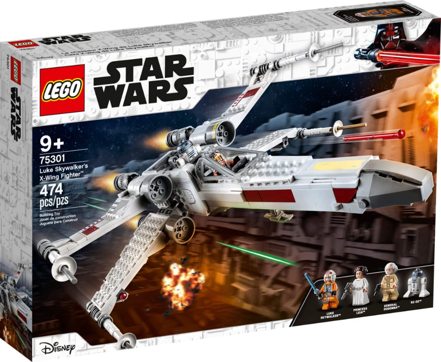 Left. LEGO - Star Wars Luke Skywalker's X-Wing Fighter 75301.