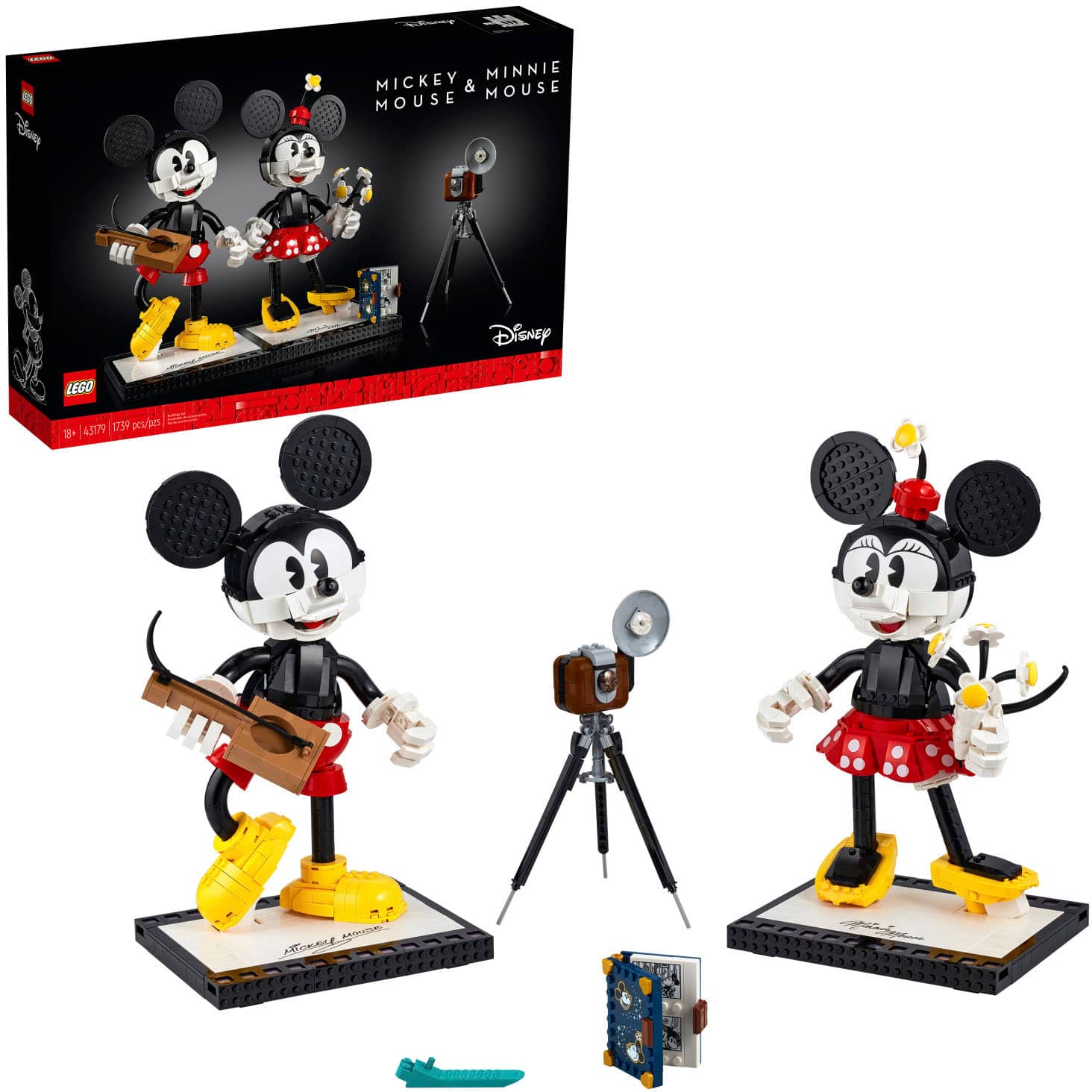 Front. LEGO - Disney Mickey Mouse & Minnie Mouse Buildable Characters (43179) Toy Building Kit (1,739 Pieces).
