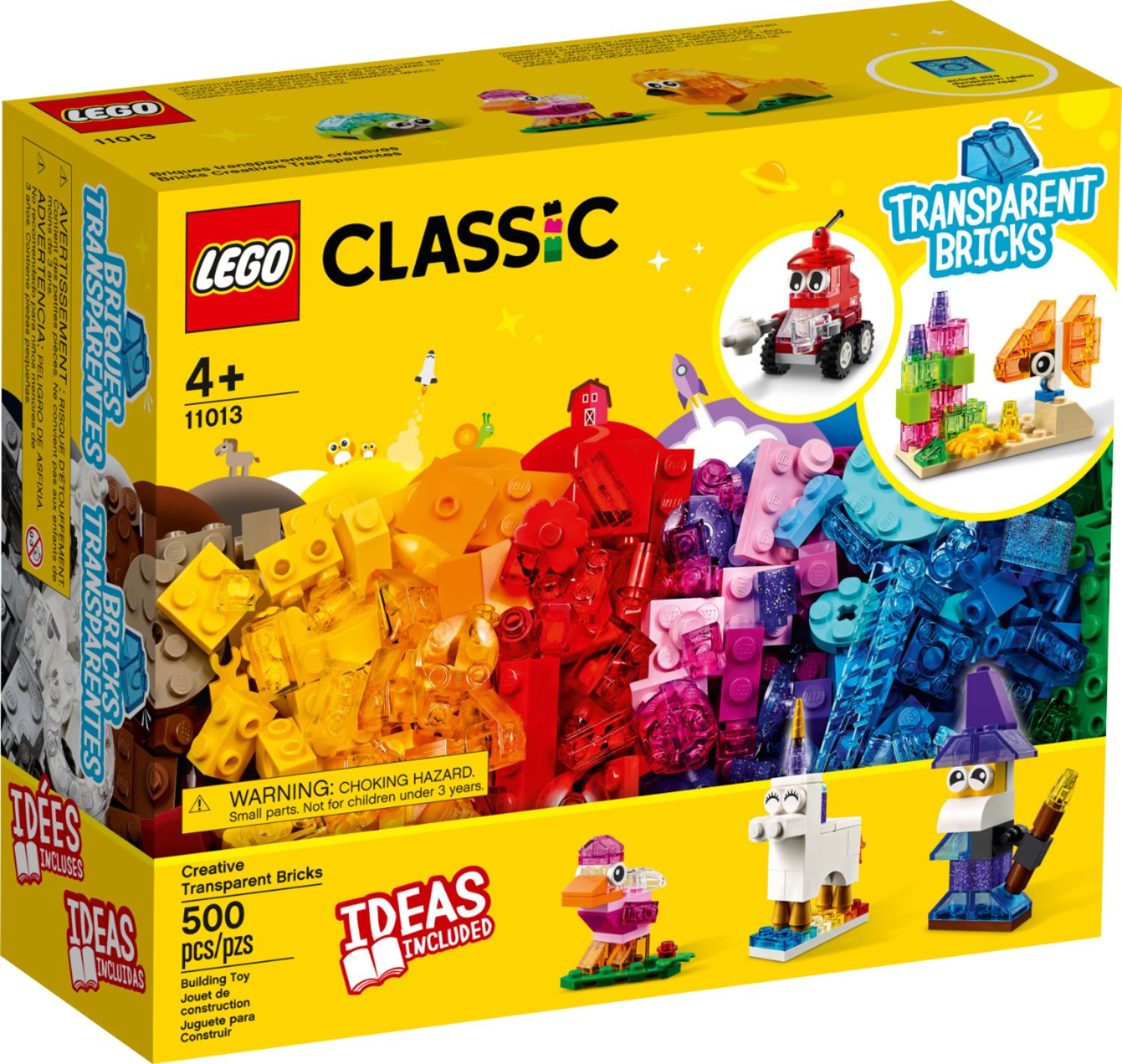 Left View: LEGO - Classic Creative Transparent Bricks 11013