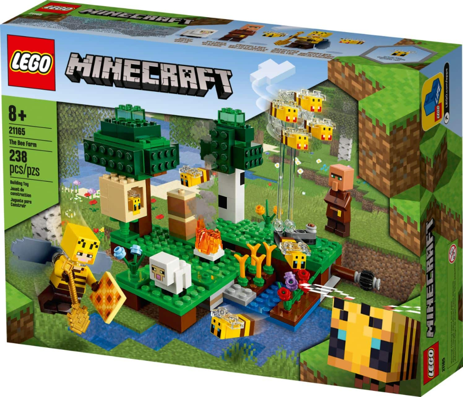 Angle View: LEGO - Minecraft The Bee Farm 21165