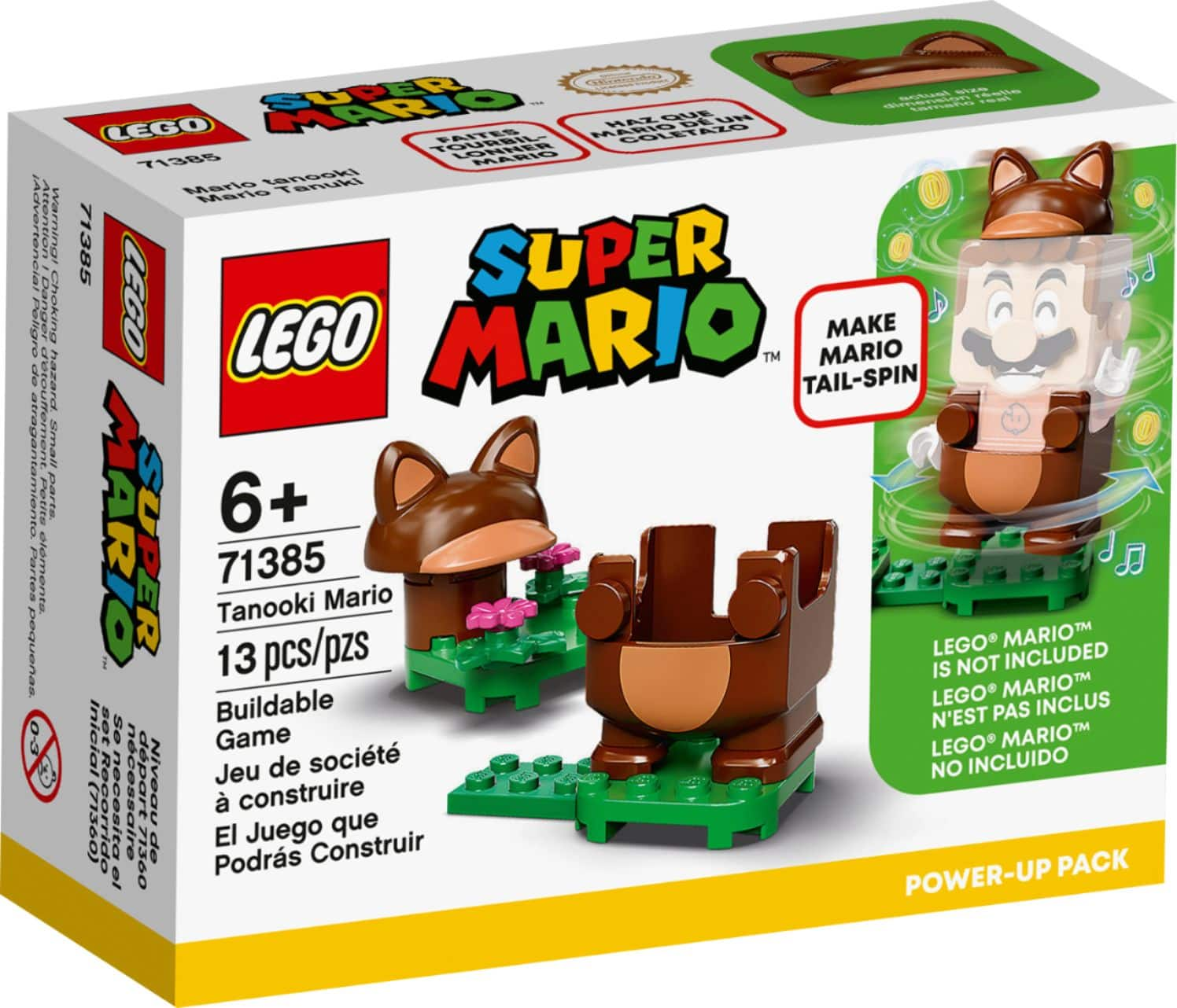 Left View: LEGO - Super Mario Tanooki Mario Power-Up Pack 71385