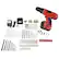 Alt View 12. Fleming Supply - Fleming Supply Cordless Drill Tool Set- 89 Piece Drill Bits, Wire Brush Wheels, Router Bits, Grinding & Polishing Kit - Red, Black.