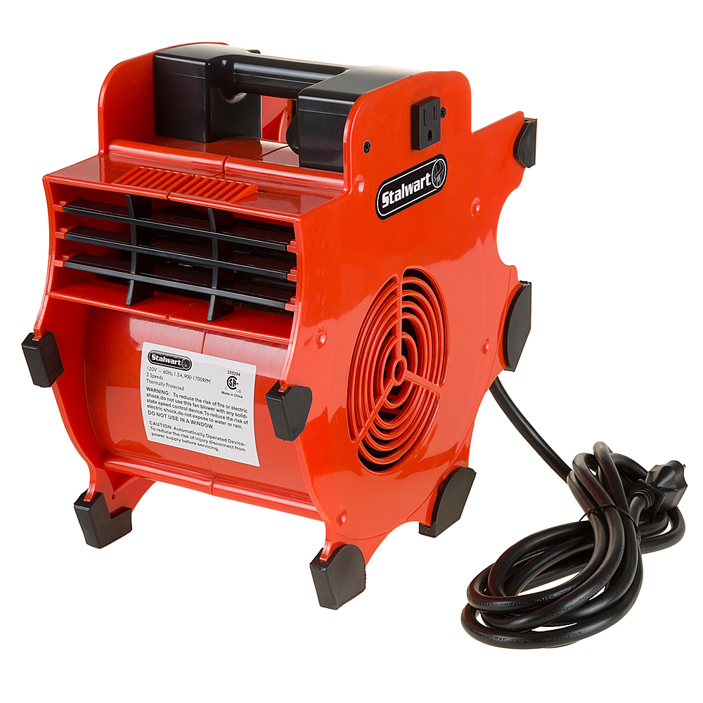 Portable Adjustable Industrial Fan Blower- 3 Speed Heavy Duty Mechanics Floor and Carpet Dryer By Fleming Supply - Red