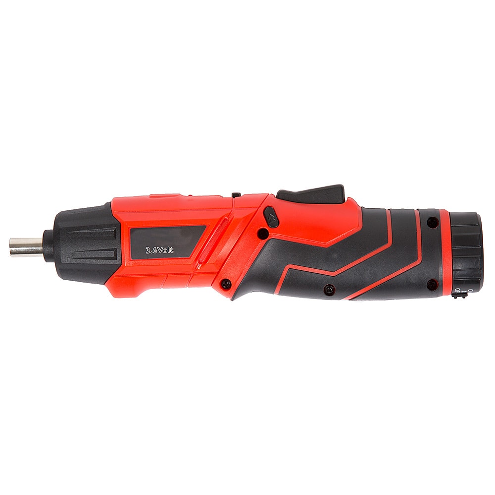 Alt View 15. Fleming Supply - Fleming Supply Cordless Pivoting Screwdriver- 45 Pieces - Drill Bits, Sockets, LED Lights and Rechargeable Ni-Cd Battery - Black, Red.