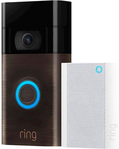 Ring - Smart Wi-Fi Video Doorbell Battery Operated with Chime - Venetian