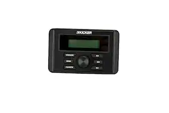 Front. KICKER - KMC3 Square Media Center/Radio w/Bluetooth - Black.
