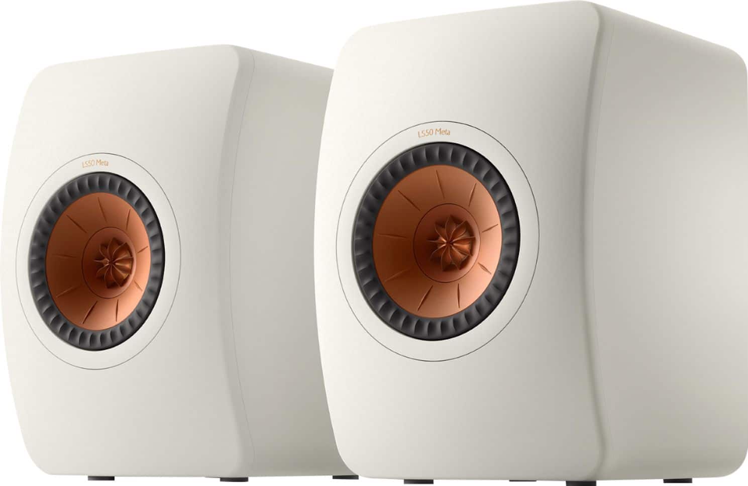 Angle. KEF - LS50META Bookshelf Speakers Pair - White.