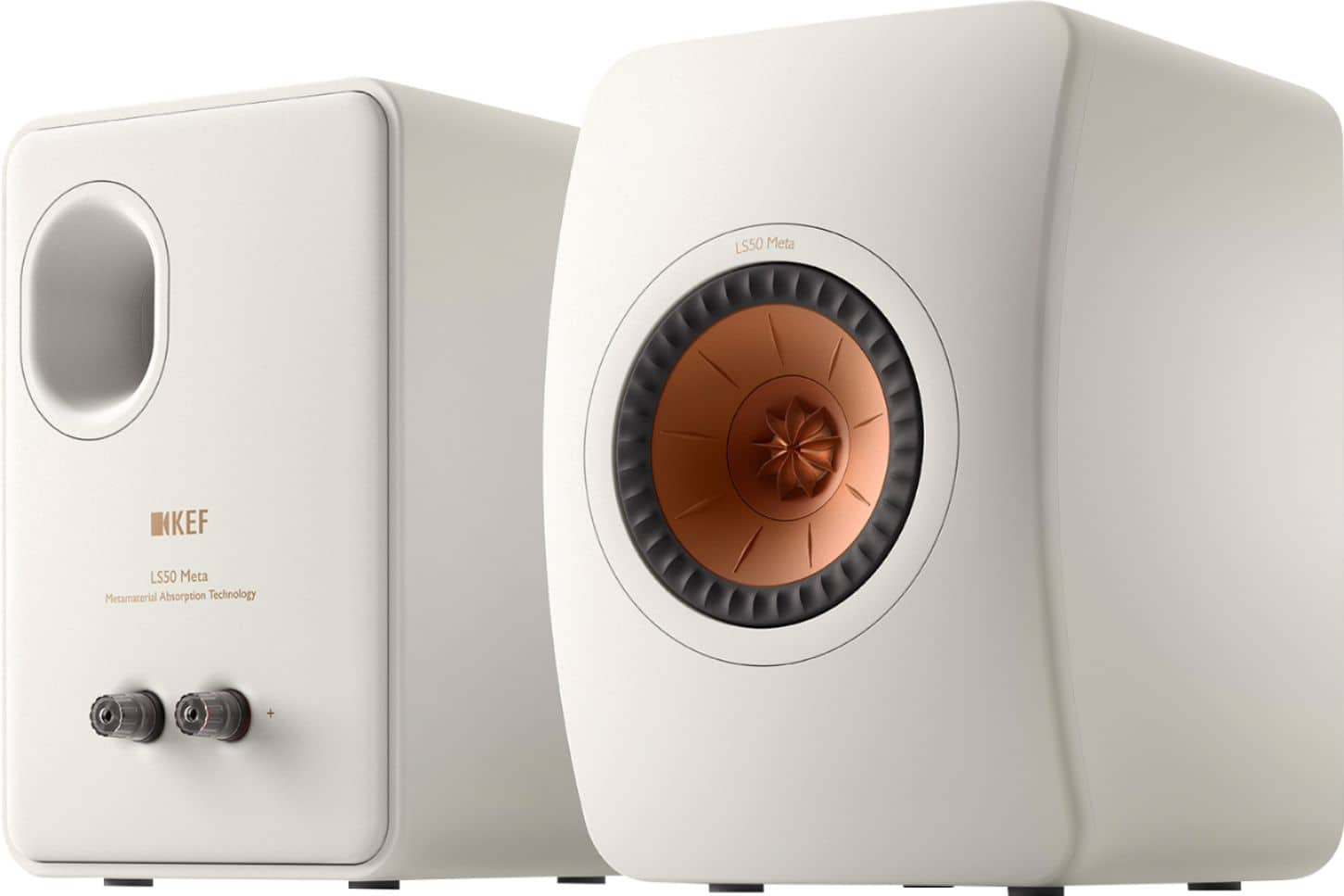 Left. KEF - LS50META Bookshelf Speakers Pair - White.