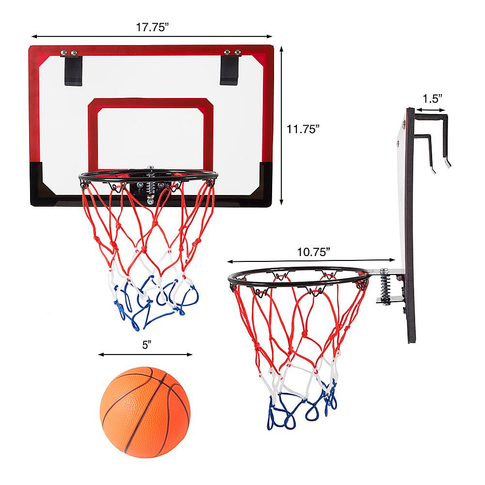 Goplus Over-The-Door Mini Basketball Hoop Includes Basketball & Hand Pump  Indoor Sports