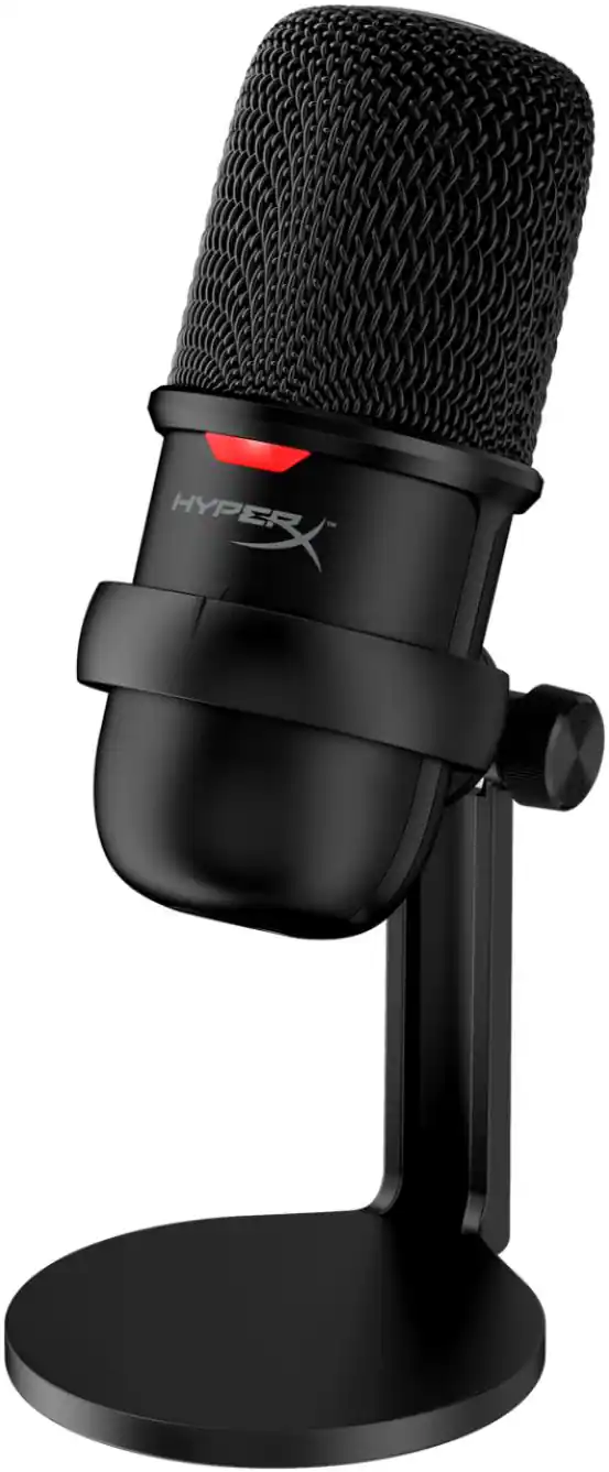 Angle. HyperX - SoloCast Wired Cardioid USB Condenser Gaming Microphone - Black.