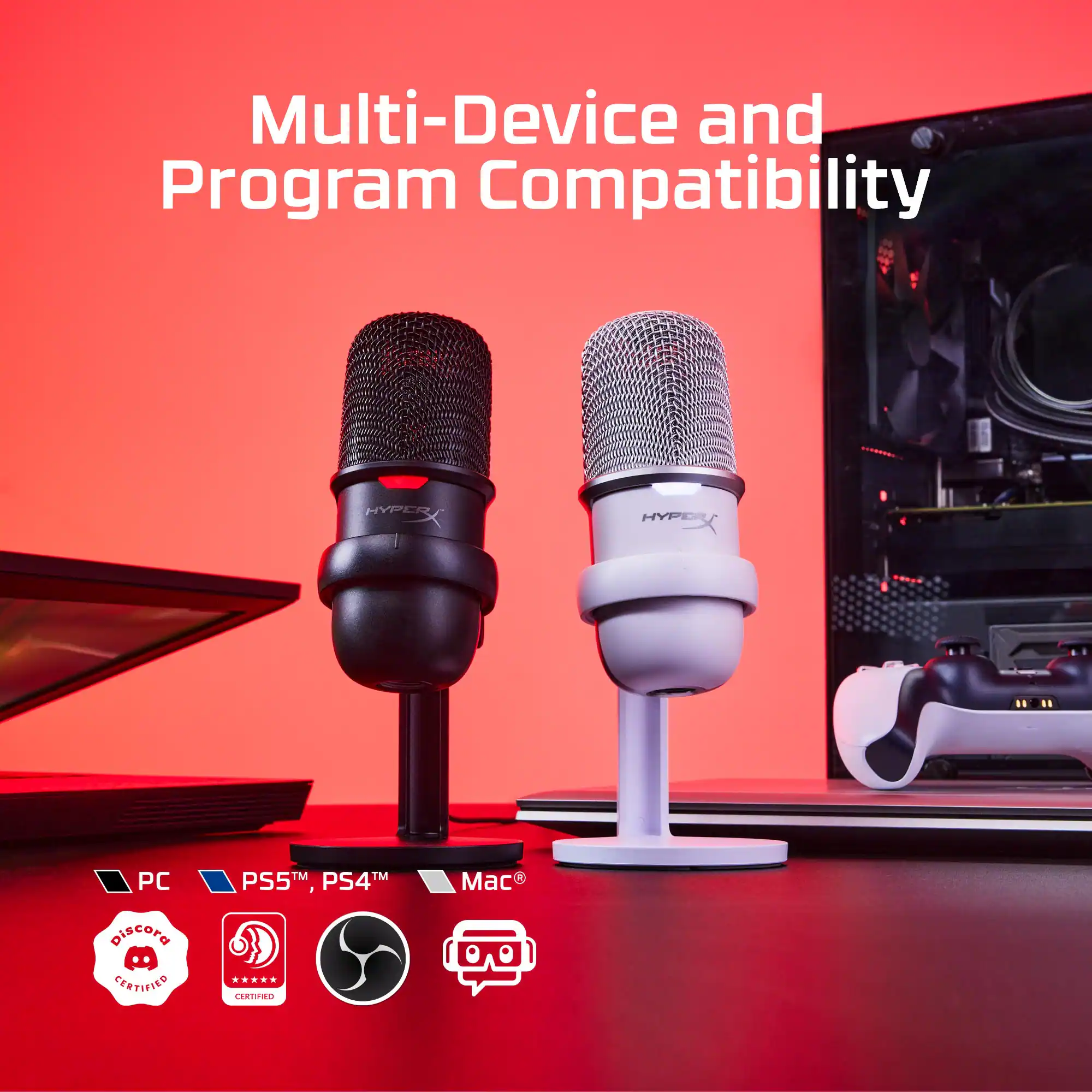 Multi-Device and Program Compatibility: HyperX Hype PC, PS5, PS4, Mac, Discord Certified.