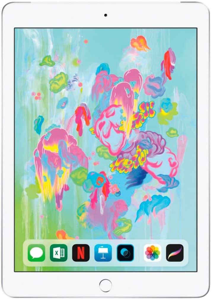 Front. Apple - Certified Refurbished iPad (6th Generation) (2018) Wi-Fi - 32GB - Silver.