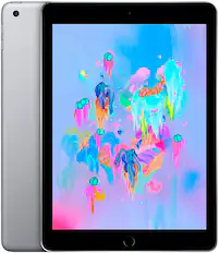 Front. Apple - Certified Refurbished iPad (6th Generation) (2018) Wi-Fi - 32GB - Space Gray.