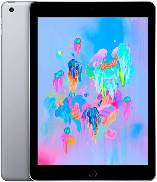 Front Zoom. Pre-Owned - Apple iPad (6th Generation) with Wi-Fi - 32GB - Space Gray.