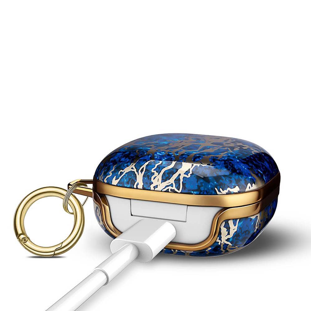 Alt View 15. SaharaCase - Marble Series Case for Samsung Galaxy Buds Live, Galaxy Buds Pro, Galaxy Buds2 Pro and Galaxy Buds FE - Blue Marble.