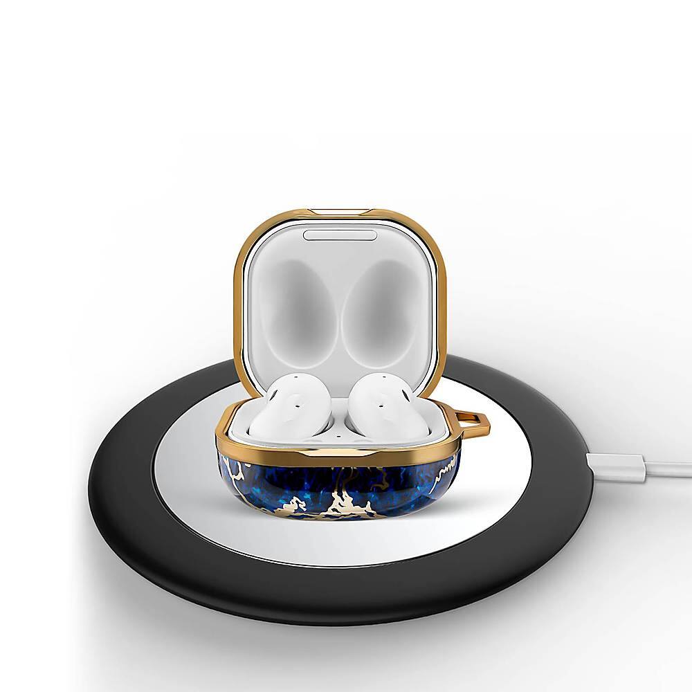 Alt View 16. SaharaCase - Marble Series Case for Samsung Galaxy Buds Live, Galaxy Buds Pro, Galaxy Buds2 Pro and Galaxy Buds FE - Blue Marble.