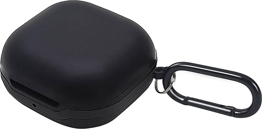 Angle. SaharaCase - Silicone Case for Samsung Galaxy Buds Live, Galaxy Buds Pro, Galaxy Buds2 Pro and Galaxy Buds FE - Black.