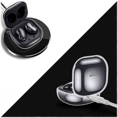 Samsung Galaxy Buds FE Siliconen hoesje met karbinerhaak zwart Samsung Galaxy Buds FE Siliconen hoesje met karbinerhaak zwart