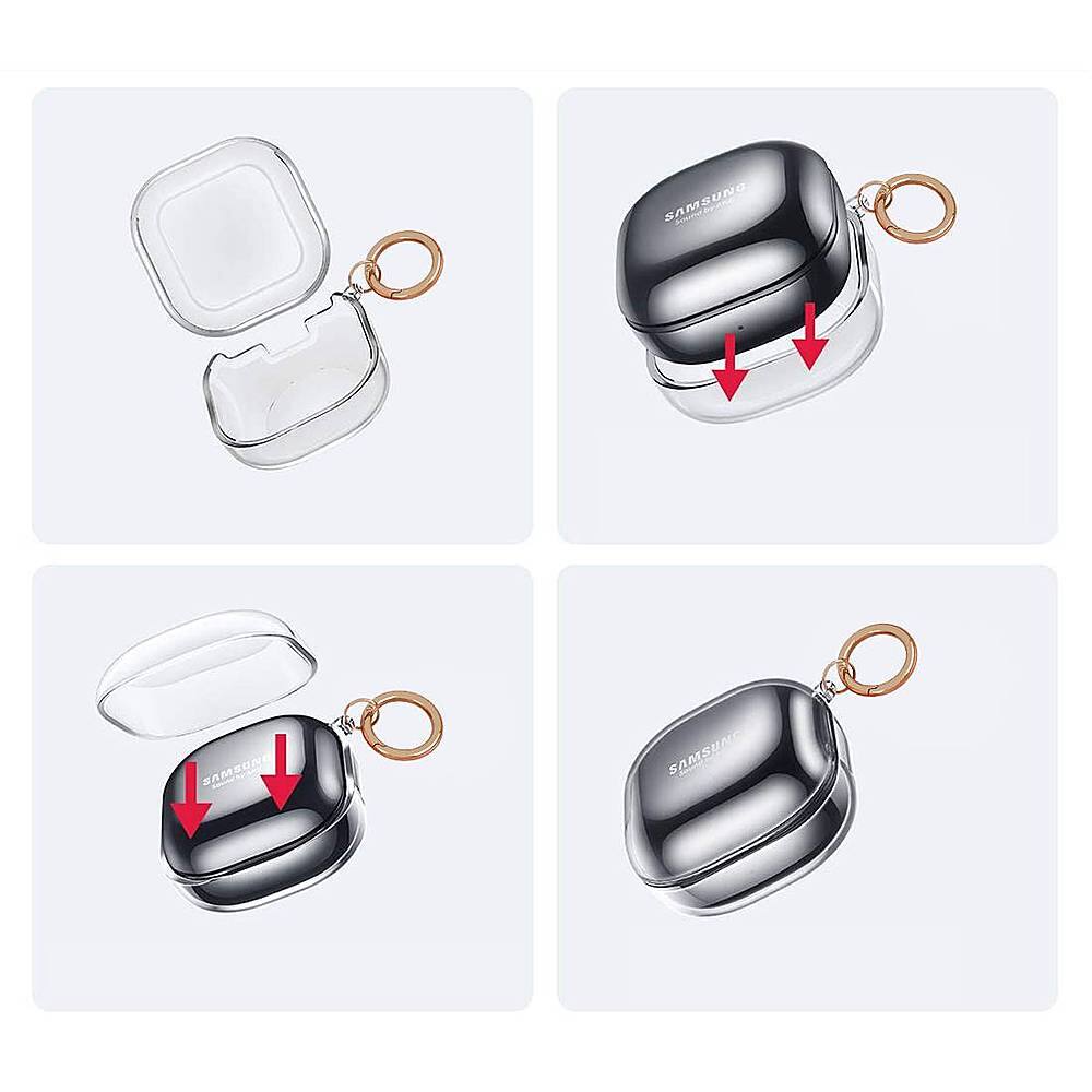 Alt View 15. SaharaCase - Hybrid Flex Case for Samsung Galaxy Buds Live, Galaxy Buds Pro, Galaxy Buds2 Pro and Galaxy Buds FE - Clear Black.