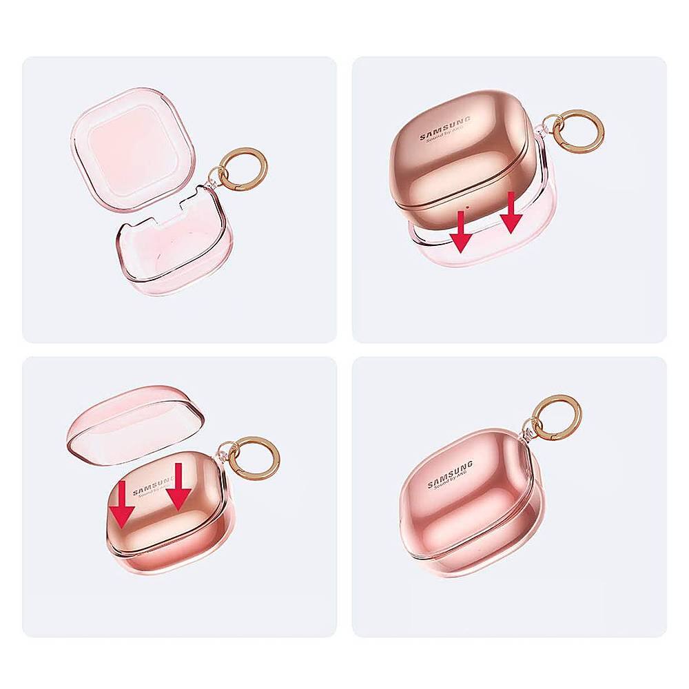 Alt View 15. SaharaCase - Hybrid Flex Case for Samsung Galaxy Buds Live, Galaxy Buds Pro, Galaxy Buds2 Pro and Galaxy Buds FE - Clear Rose Gold.