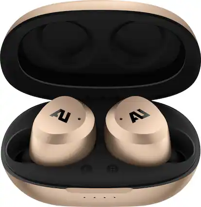Front. Ausounds - AU Stream Hybrid True Wireless Noise Cancelling Earbuds - Gold.
