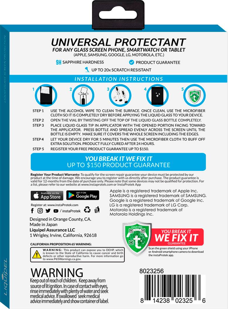 Alt View 12. Liquipel - Liquid Glass Screen Protection for Tablets -Universal application.