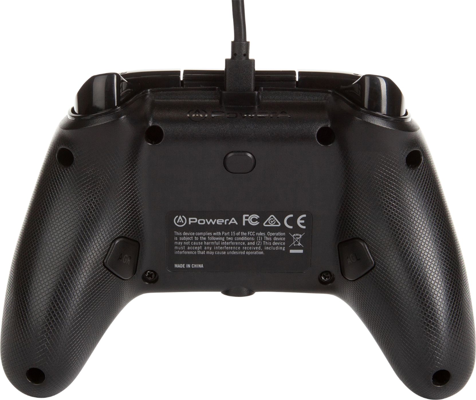 Back View: PowerA - Enhanced Wired Controller for Xbox Series X|S - Black