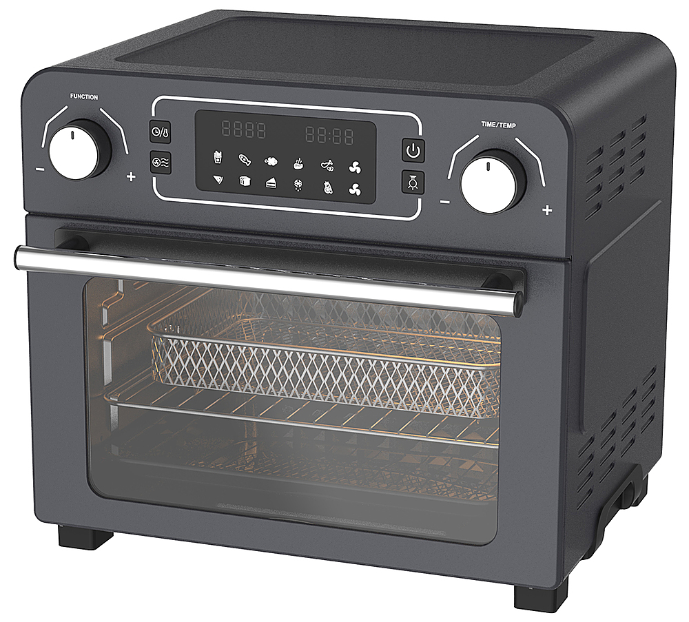 Left View: Emerald - 23L Digital Air Fryer Oven with Rotisserie and 10  Presets - Black
