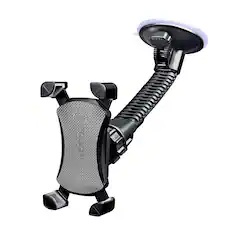 Front. ToughTested - Mammoth Mobile Windshield Mount for Mobile Phones - Black.